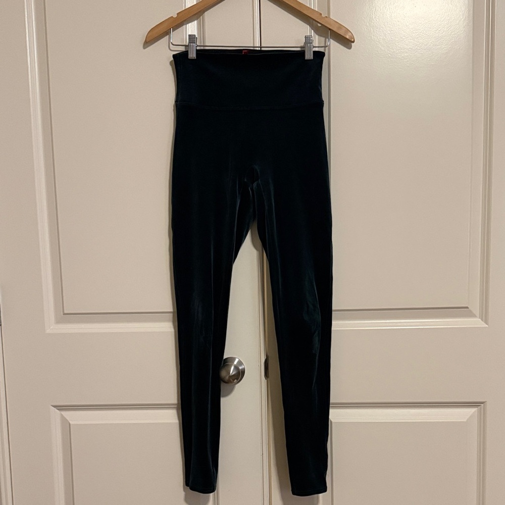 SPANX forest green High-Waisted velvet Leggings